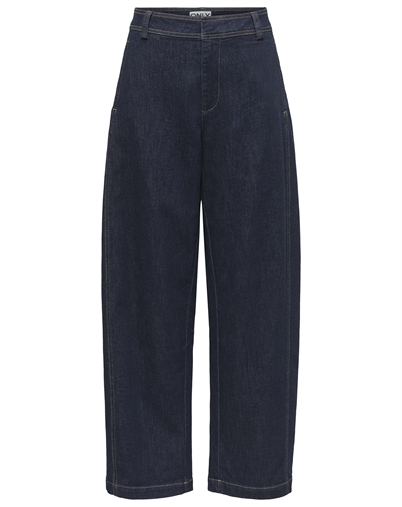 Only - ONLClair MW Barrel Jeans - Dark Blue Denim